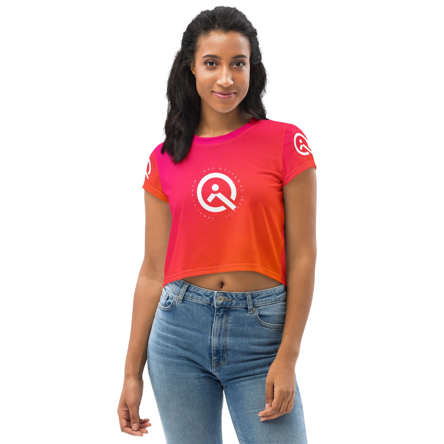 Sumus Ut Unum, Non Possumus Inveniri All-Over Print Crop Tee