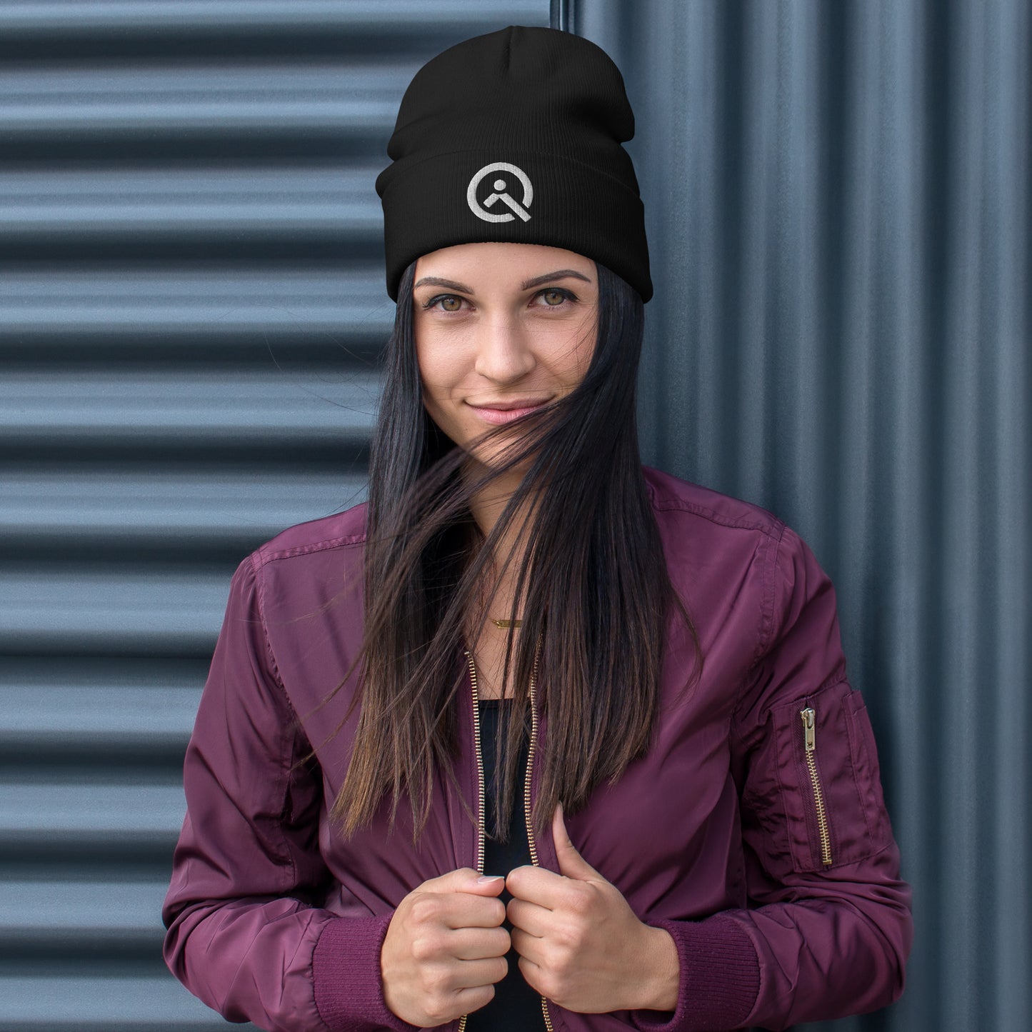 Q Embroidered Beanie
